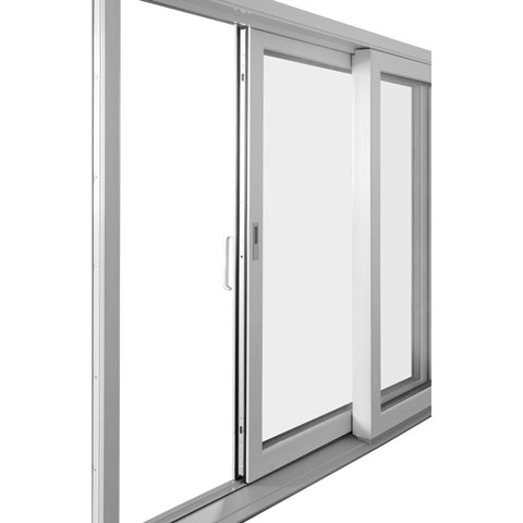 Hebe-Schiebe Tür aus Kunststoff in Weiß