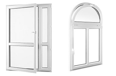 Kunststofffenster und Balkontür mit Kämpfer-Sprosse