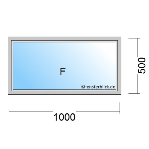 Fenster 1000x500mm Festverglasung technische Details