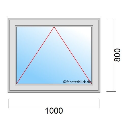 Einflügeliges Fenster 100x80 cm mit Kipp Öffnung