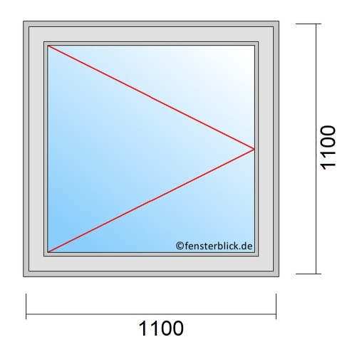 Einflügeliges Fenster 110x110 cm mit Dreh-Links Öffnung