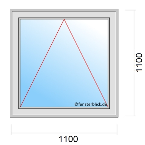 Einflügeliges Fenster 110x110 cm mit Kipp Öffnung