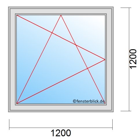 Fenster 1200x1200mm Fenster DKL technische Details