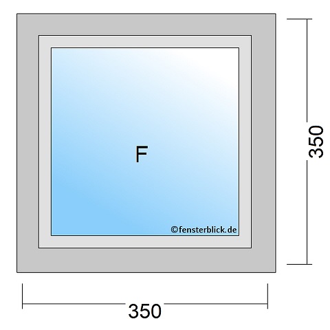 Fenster 350x350mm Festverglasung technische Details