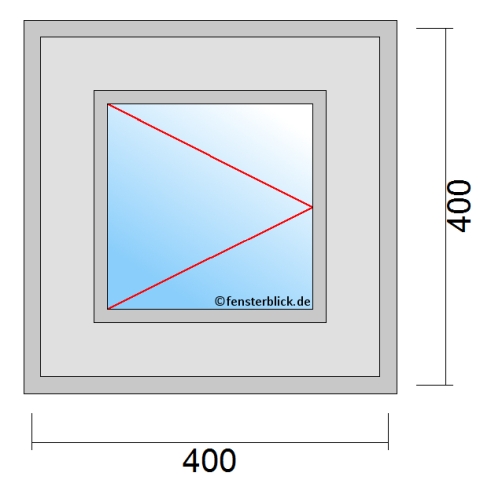 Fenster 400x400mm mit Öffnung Dreh-Links technische Details