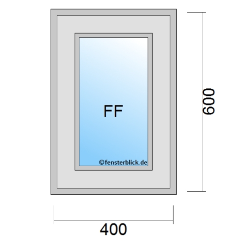 Fenster 40x60 fester Flügel ohne Öffnung