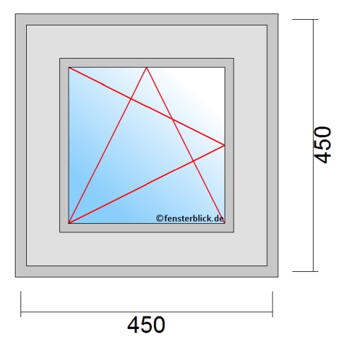 Fenster 450x450mm Öffnung Dreh-Kipp-Links technische Details