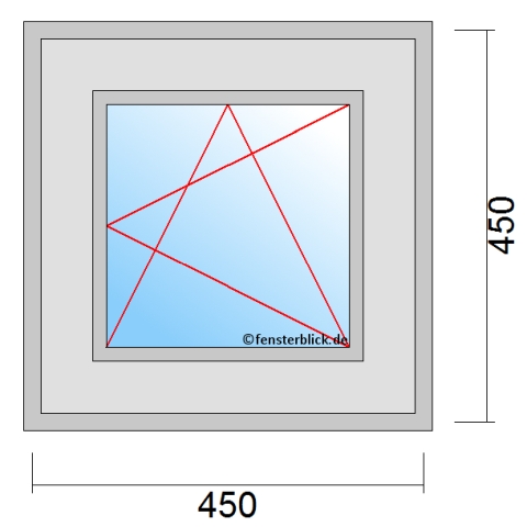 Fenster 450x450mm Öffnung Dreh-Kipp-Rechts technische Details