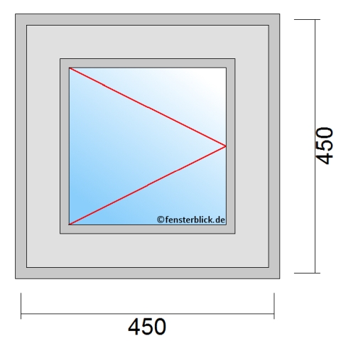 Fenster 450x450mm Öffnung Dreh-Links technische Details
