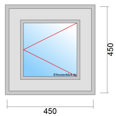 Fenster 450x450mm Öffnung Dreh-Rechts technische Details