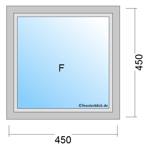 Fenster 450x450mm Festverglasung technische Details