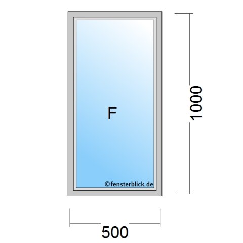 Fenster 500x1000mm Festverglasung technische Details