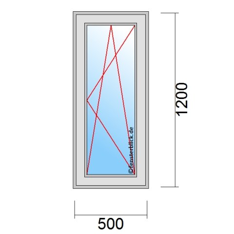 Fenster 500x1200mm Dreh-Kipp-Rechts technische Details