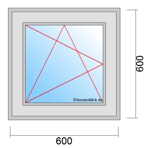 Fenster 600x600mm Dreh-Kipp-Links technische Details