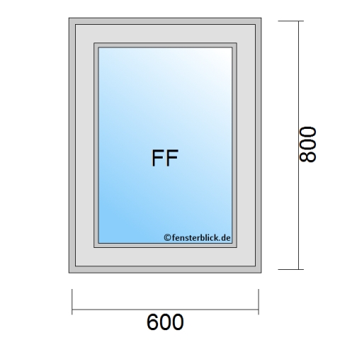 Fenster 600x800mm fester Rahmen technische Details