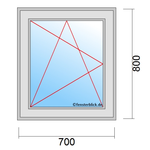 Fenster 700x800mm Dreh-Kipp-Links technische Details