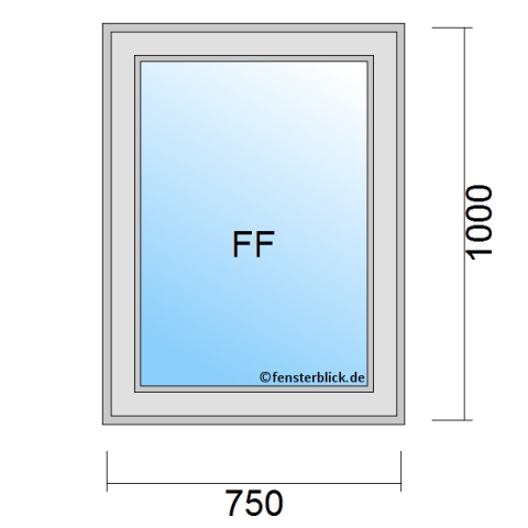 Fenster 750x1000mm fester Rahmen technische Details