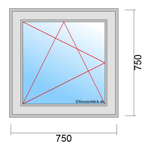 Fenster 750x750mm Dreh-Kipp-Links technische Details