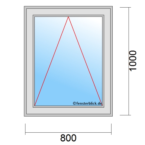 Einflügeliges Fenster 80x100 cm mit Kipp-Öffnung technische Details