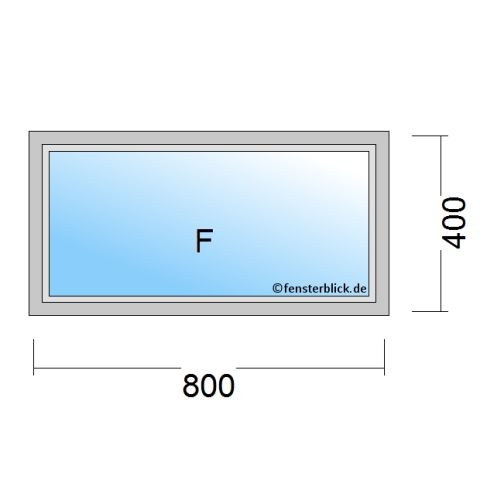 Fenster 80x40 cm mit Kipp-Öffnung ohne Rahmen technische Details