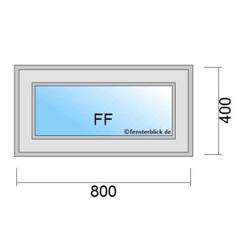 Fenster 80x40 cm mit Kipp-Öffnung und Rahmen technische Details