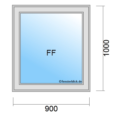 Einflügeliges Fenster 110x100 cm mit Festverglasung im Flügel