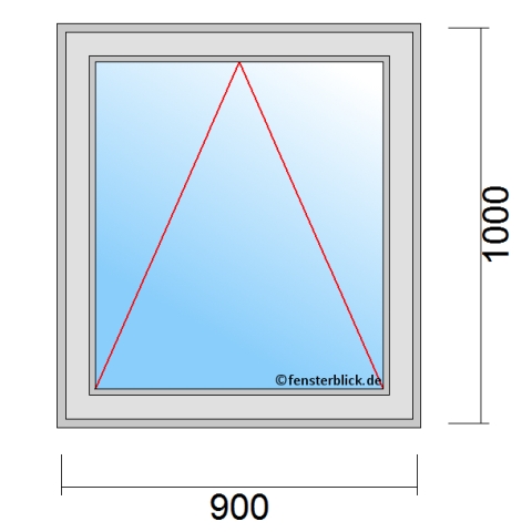Einflügeliges Fenster 90x100 cm mit Kipp Öffnung
