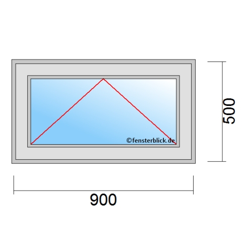 Einflügeliges Fenster 90x50 cm mit Kipp-Öffnung