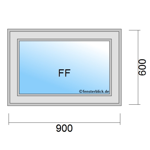Einflügeliges Fenster 90x60 cm mit Festverglasung im Flügel