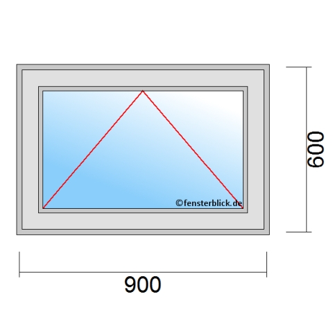 Einflügeliges Fenster 90x60 cm mit Kipp Öffnung