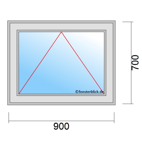 Einflügeliges Fenster 90x70 cm mit Kipp Öffnung