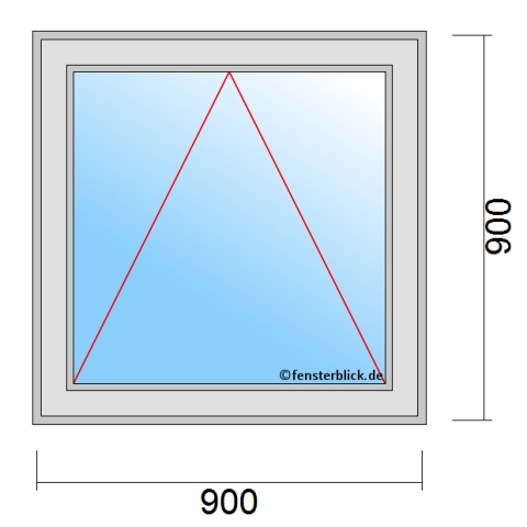 Einflügeliges Fenster 90x90 cm mit Kipp Öffnung