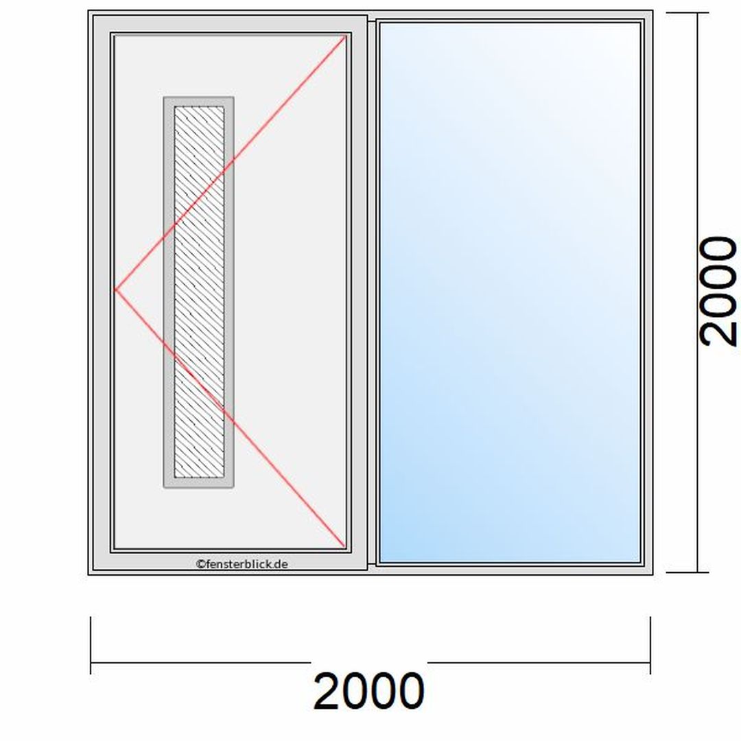Haustür 2000x2000mm Dreh-Rechts mit Seitenteil Links