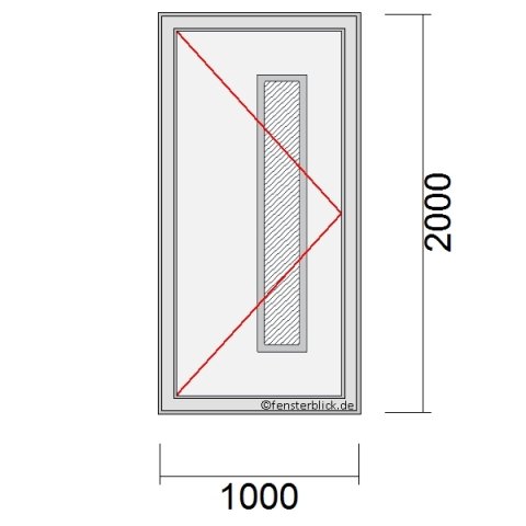 Haustür 1000x2000mm DL schematische Zeichnung