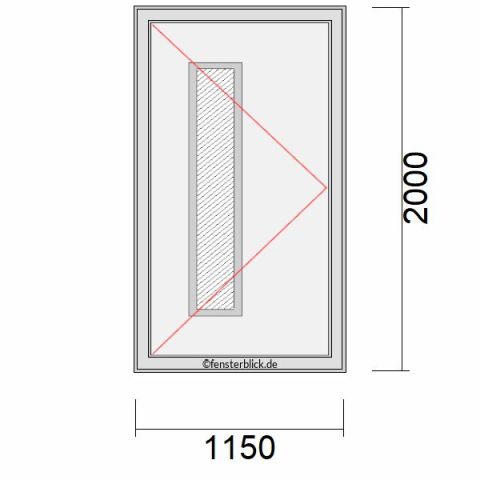 Haustür 1150x2000mm DL schematische Zeichnung