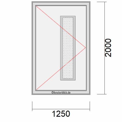 Haustür 1250x2000mm DL schematische Zeichnung