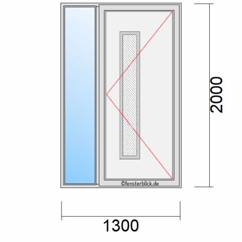Haustür 1300x2000mm Dreh-Rechts mit Seitenteil Links