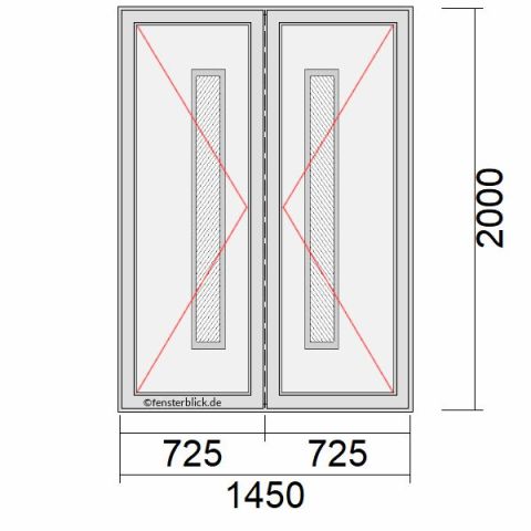 2-flg. Haustür 145x200cm mit Stulp