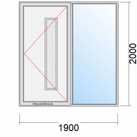 Haustür 1900x2000mm Dreh-Rechts mit Seitenteil Rechts