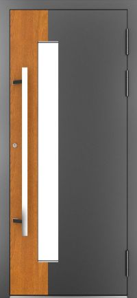 DRUTEX Alu Haustür Texas Wood (L) in Anthrazit