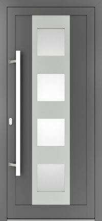 DRUTEX Alu Haustür Hawaii 3 Inox in Anthrazit
