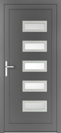 DRUTEX Alu Haustür California 1 R Inox in Anthrazit