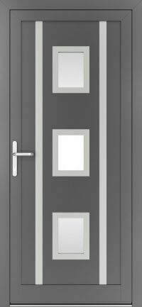 DRUTEX Alu Haustür Ohio Inox in Anthrazit