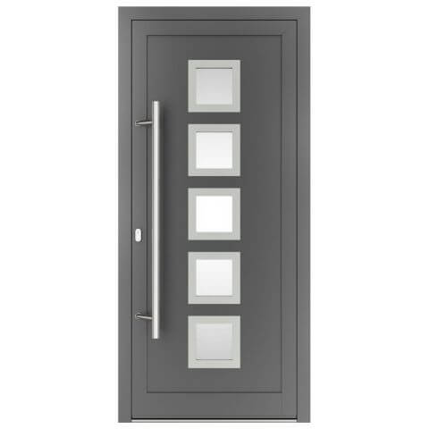 Aluminium Haustür Alaska 2 inox in Anthrazit