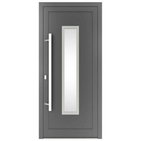 Aluminium Haustür Montana 1 inox in Anthrazit