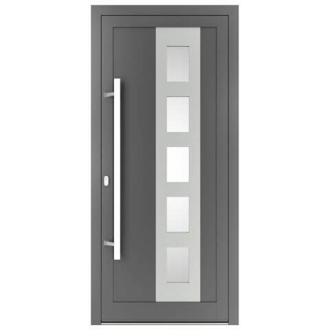 Aluminium Haustür Nebraska 1 inox in Anthrazit