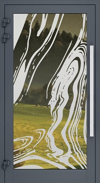 Haustür sandgestrahlt Glas 2