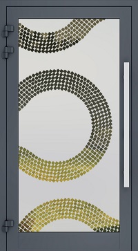 Haustür sandgestrahlt Glas 3