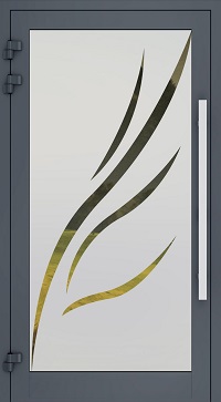 Haustür sandgestrahlt Glas 5
