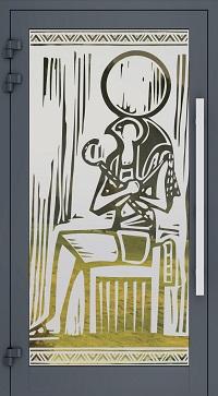 Haustür sandgestrahlt Glas 6